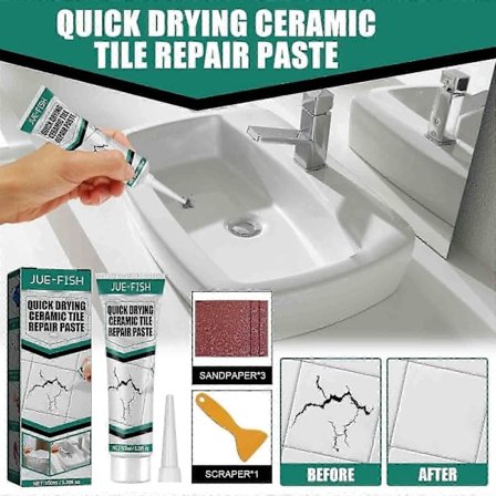 Flisreparasjonspasta Baderomsmøbler Toalett Sprekkreparasjon Flis Hurtigtørkende Lim 100ml
