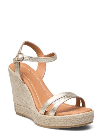 A4456 Sandal Med Hæl Espadrilles Sølv Billi Bi*Betinget Tilbud