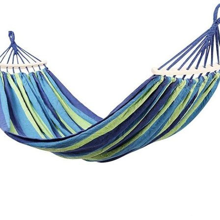 Utendørs bomulls dobbel hengekøye, 280x150CM, opptil 300KG, med trepinner, hage, leir KLB