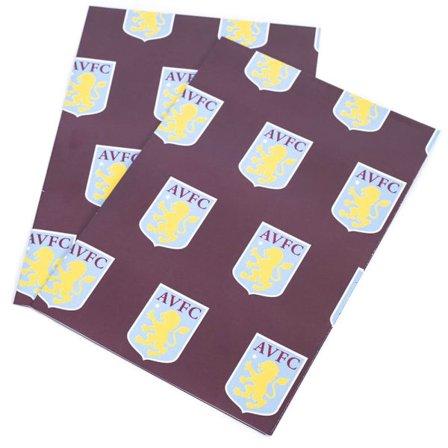 Store Black Friday-tilbud! Aston Villa FC Tekst Gavepapir One Size Claret/Blue Claret/Blu