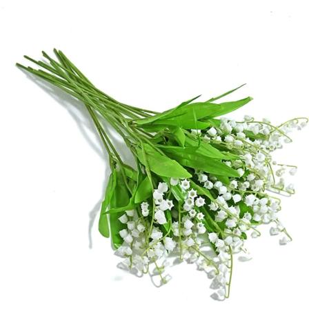 Kunstige blomster, plast liljekonvall 10-pakke bukett for hjem og hagedekorasjon