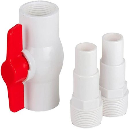 AR512 På/Av ventiladapter för 38 mm och 32 mm slangdiameter, kulventil med T-handtag, adapter för poolvattenavstängning