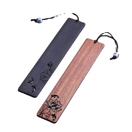 Bokmerke, Bokmerker for Menn, Håndlagde Trebokmerker, Lotus Design Tre Bokmerker 2 Stykker, Konfirmasjonsgaver, Lærere Gaver, Pensjonsgaver, Mot