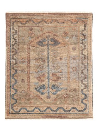 Usak Indisk Matta 255X303 Brun/Orange Stor Ull, Indien