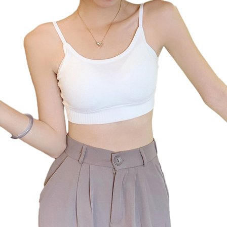 Dame Camisole Ren Farve Monogram Trykt Spaghettirem Undertrøje til Sommer Hvid Fri Størrelse