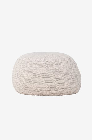 Venture Home - Ted Pouf - Valkoinen - Rahit - - Homeroom
