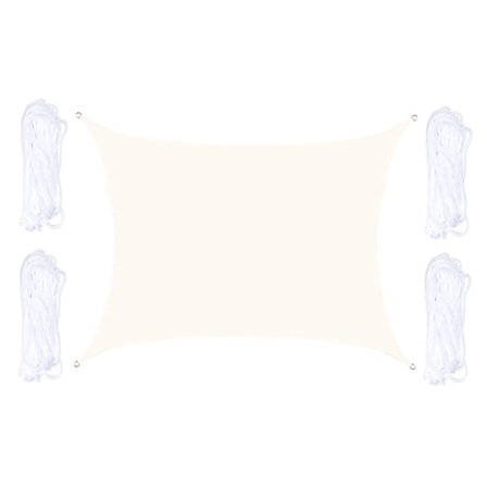 Solsejl 5 x 7 m - Hvid