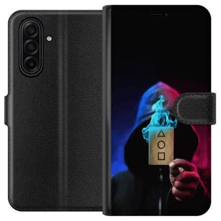 Kompatibelt Lommeboketui til Samsung Galaxy A17 5G Squid Game Netflix plakat koreansk overlevelsesdrama serie maskehettehjelmkort retro fanart design