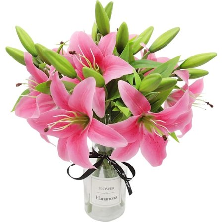 Kunstige blomster 8 stk kunstige liljer med blomsterkunst planteblomster hjemmedekorasjon