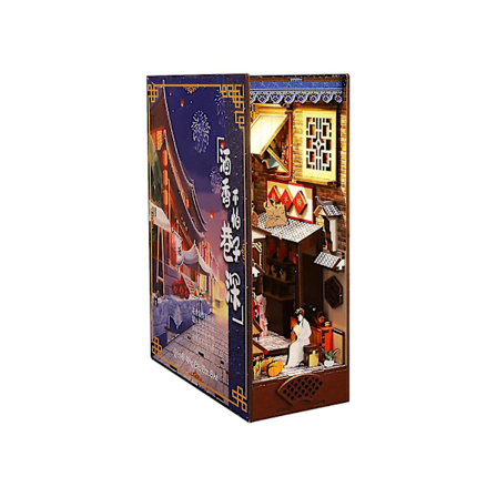 Miniature 3D Træpuslespil Bogstøtte Sæt LED Lys Fødselsdag