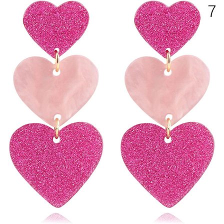 Barbie Rosa örhängen Rose Red Geometriska mångsidiga örhängen Holi