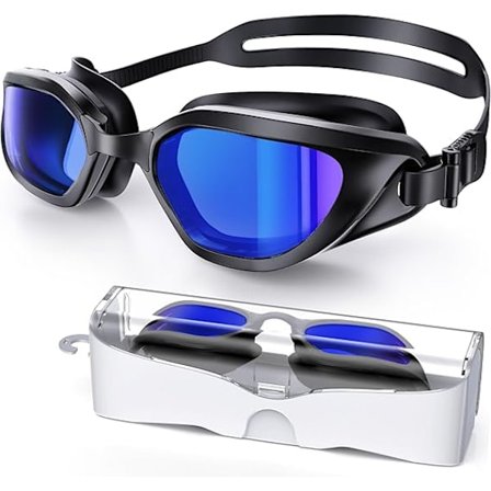 Svømmebriller, Svømmebriller Voksne, Anti-tåkebriller, UV-beskyttelse Polariserte Bassengbriller for Ungdom Menn Kvinner