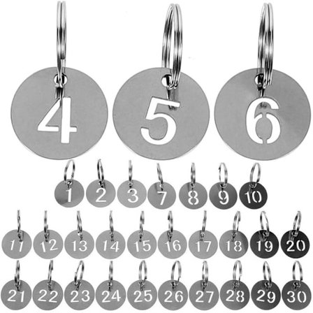 Numbered Key Tags - 30 Pack