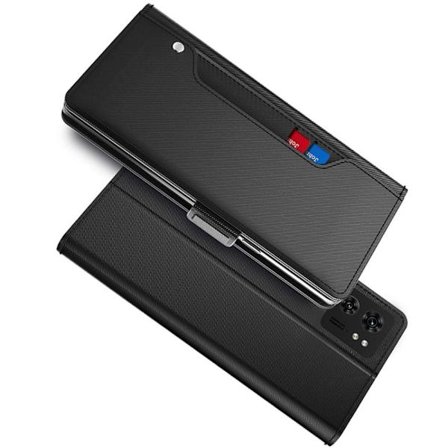SKALO Motorola Edge 40 5G Kortholder Mirror Flip Cover - Sort