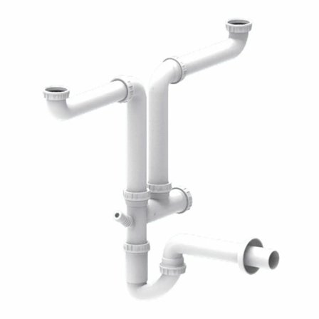 Sifone Valsir autopulente salvaspazio per doppio lavello