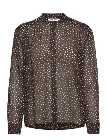 Elmy Shirt Aop 9695 Bluse Langærmet Brun Samsøe Samsøe