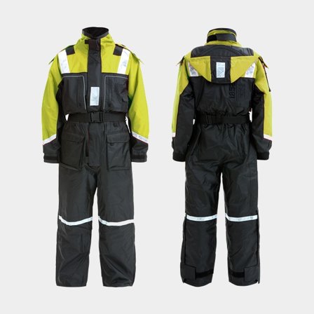 Drijfpak 1852-Marine 50N, zwart/geel, X-Small (50 - 70 kg)