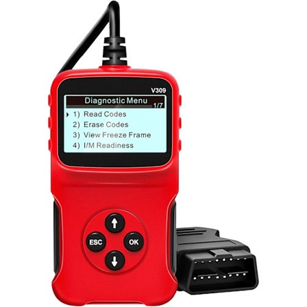 Car OBD2 Scanner Universal Wired Auto Engine Fault Code Reader CAN Diagnostic Scan Tool V309 til Check Engine Light, I/M Readiness Smog Check, HD LCD