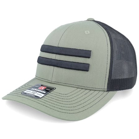 Iconic - Vert trucker Casquette - Two 3d Lines 112 Split Loden/Black Trucker @ Hatstore