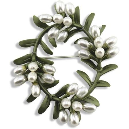 Kristallpärla Blomma Broscher Nål Mode Vacker Skapad Rhinestone Blommig Brosch Bra Idé för Fest Dans Bröllop