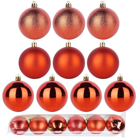 Ubrydelige røde julekugler, 7 cm, sæt med 6