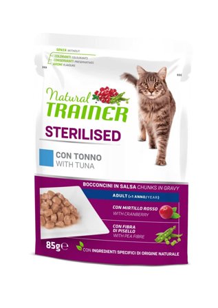Natural Trainer Gatto Sterilised Adult con Tonno Bocconcini In