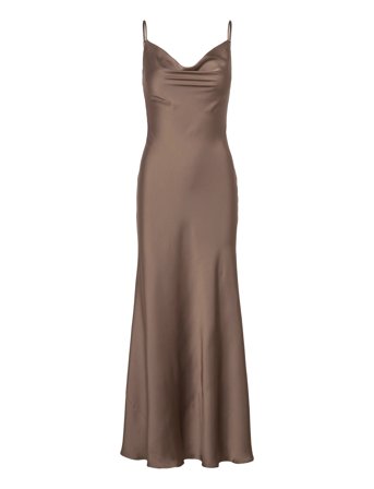 Monroe Cowl Neck Maxi Dress Brown Bardot