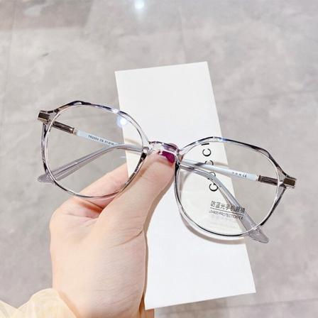 ZUEE Transparent Datorglasögonbåge Kvinnor Män Antiblått ljus Runda glassögon Blockeringsglasögon Optisk glassögon A-Grey
