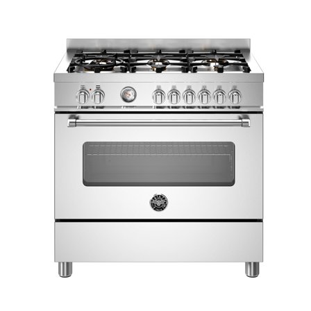 Bertazzoni MAS96L1EXT Master Gaskomfur 90 cm med enkeltovn og 6 brændere, rustfrit stål | KitchenOne