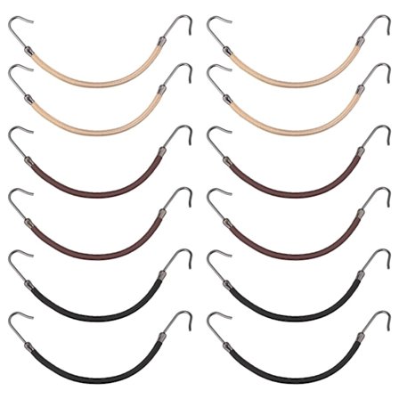 30 stk. sorte, brune og blonde elastiske hæklehårbånd til styling af hestehale - Hårbånd til krøllet hår og langt hår
