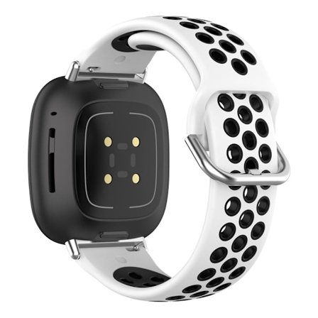 Fitbit Sense 2 / Versa 4 dubbelfärgat klockarmband i silikon - Vit / Svart