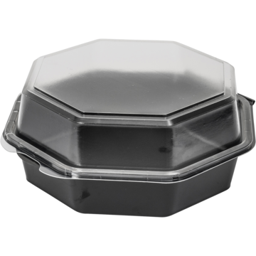 Salatboks Sort 19x19x8 8-Kant