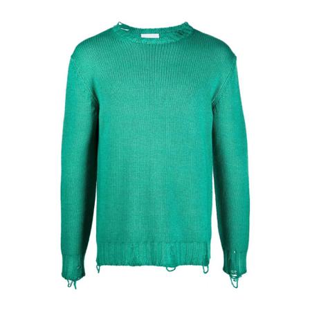 Pt01 Round-neck Strik Grøn, Herre Strik, Størrelse: M