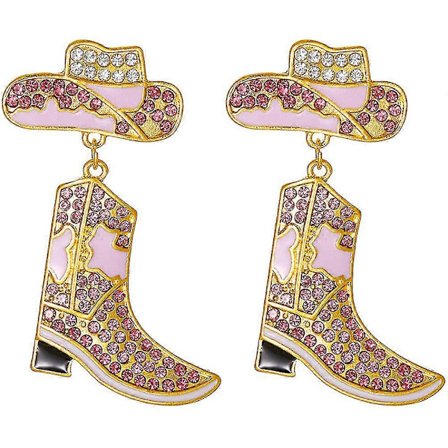 1 par vestlige øreringe cowboyhat støvler øreringe dinglende øreringe trendy øreringe