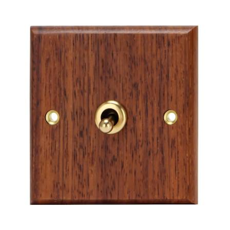 86 Type Massivtre Panelbryter Vegglampe Retro Messing Vippebryter Trefiber Elektrisk Bryter S-haoyi