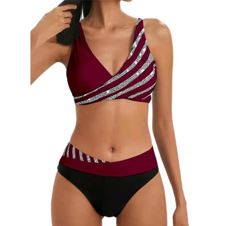 2st Dam Sexig Split Bikini Set Badkläder Baddräkt Beach