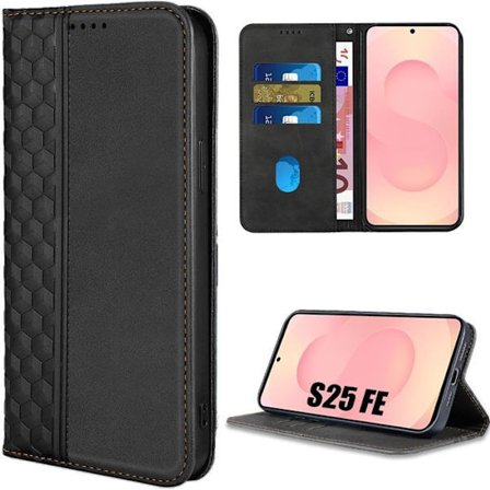 Beskyttelsesskal - BOOLING - til Samsung Galaxy S25 FE - Syntetisk læder sort mosaikmønster