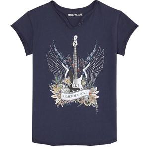 Kids - Zadig & Voltaire Navy Print T-Shirt - Tops - 8 years - Navy - Mädchen