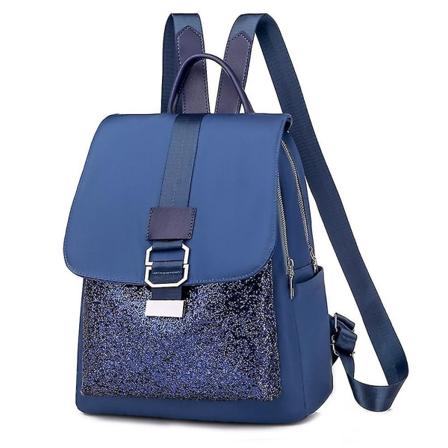 Kvinnors Ryggsäck Oxford Vattentät Resväska Mode Sequin Skola Glitterväskor För Blue