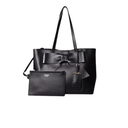 Prada Vintage, Pre-owned Leather Shopper Zwart, Dames, Maat:ONE Size