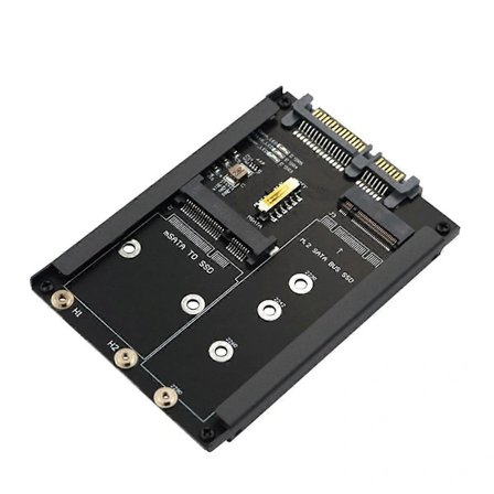 2-i-1 MSATA + B Key/B+M Key M.2 SSD til 2.5 SATA Adapterkort med Kabinett Sokkel for M2 NGFF SATA3