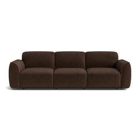 Tüsday 3-Sitzer-Sofa in Boston Dunkelbraun, modernes Design, einfarbig, komfortable Polsterung für Wohnzimmer, 78cm Höhe, zeitloser Stil