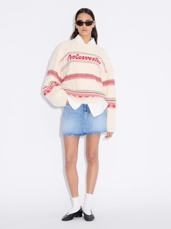Holzweiler Logo Sweater - Red Mix - Women's - XL