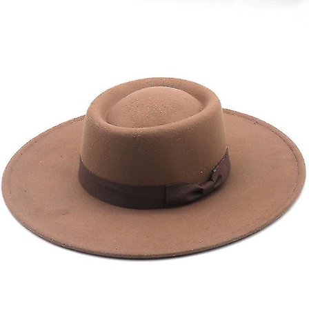 Storbremmet britisk stil vintage kirkehatt høst vinter ensfarget Panama-lue