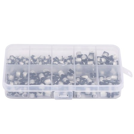 200 stk. SMD Assorteret Elektrolytisk Kondensator Kit 10 Værdier 10V ~ 50V 1uF ~ 470uF med Opbevaringsboks