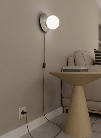 Elli vegglampe - taupe/opal