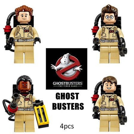 Ghostbusters-serien - 4 stk. Mini figurer byggeklosser sett - Små Ghost Busters leketøy figurer sett - Minifigurer montert barn leker gave