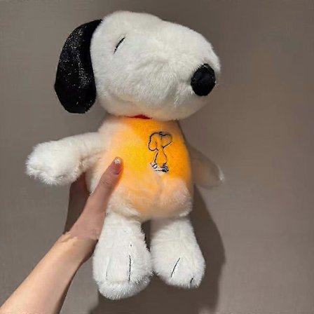 New Modes Baby Breathing Soothing Snoopy Dog Sleeping Companion Musik og Lys Plysdukke Legetøj bedste julegave