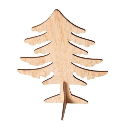 6 stk. Juletræsornamenter i træ, 3D Mini Bordplade Juledekoration Festligt Tegneseriedesign (FMY)