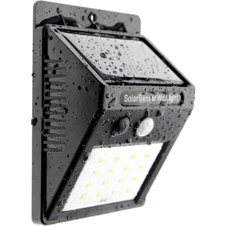 16 LED solcellelampe med bevægelsessensor og lyssensor til automatisk tænd og sluk [Energiklasse A+++]